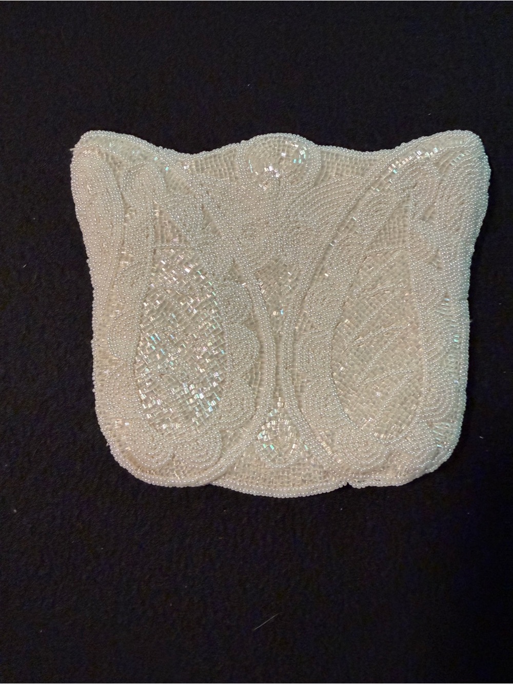Beaded White Evening Clutch Wristlet
